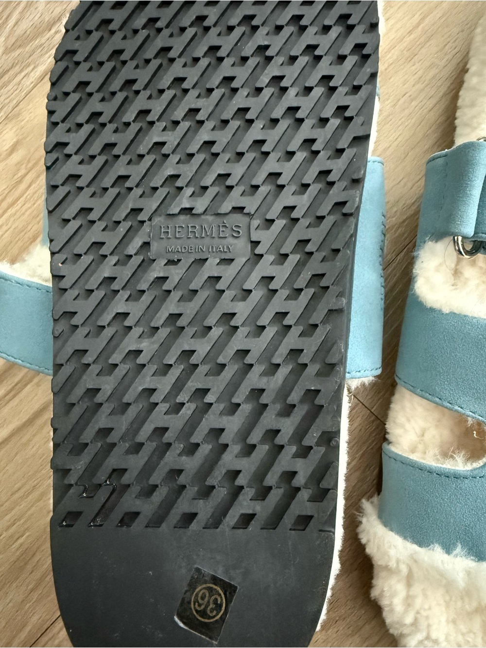 Hermes Blue Chypre Sandals - Picture 6 of 8